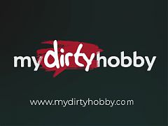 MyDirtyHobby- Hot petite college teen caught naked in her bed and creampied