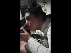 College Teen Slut Sucking Dick While Parents Are Gone